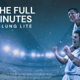 a group of men celebrating in a stadium. X-Lung Lite magnetic breathing device